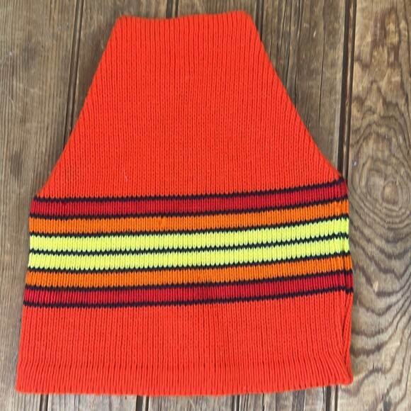 Vintage 1980s acrylic orange striped ski hat rescue me - Picture 2 of 5